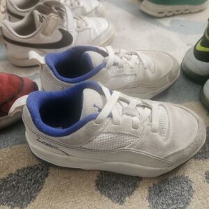 Jordan Kids White and Blue Sneakers